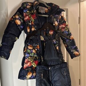 Floral Kids Matching Set - Navy